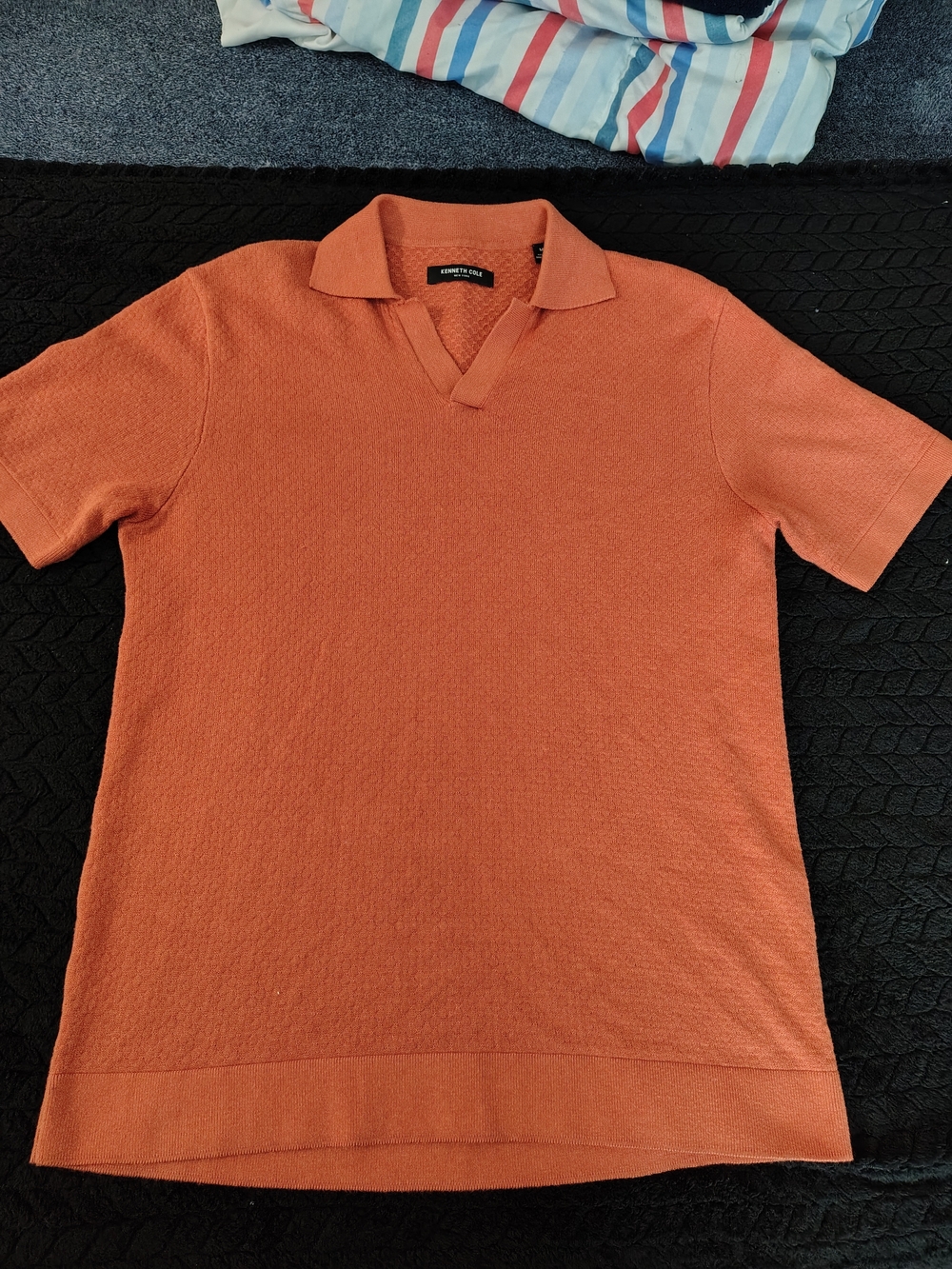 Kenneth Cole New York Coral-Orange Short-Sleeve Knit Polo